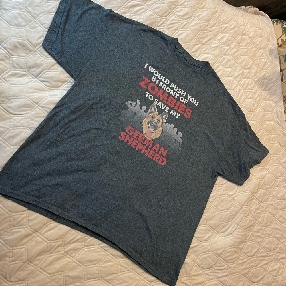 T-shirt "German Shepard" Inspired Short Sleeve Grey XXL